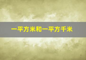 一平方米和一平方千米