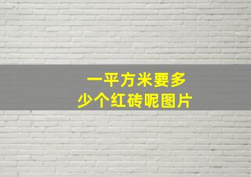 一平方米要多少个红砖呢图片