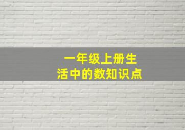 一年级上册生活中的数知识点