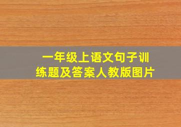 一年级上语文句子训练题及答案人教版图片