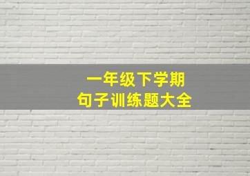 一年级下学期句子训练题大全