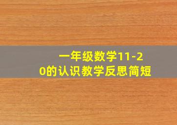 一年级数学11-20的认识教学反思简短