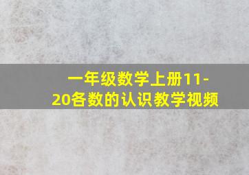 一年级数学上册11-20各数的认识教学视频