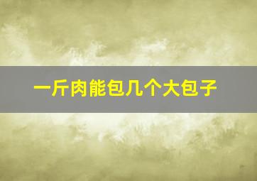 一斤肉能包几个大包子