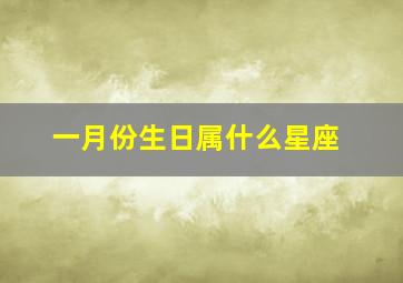 一月份生日属什么星座