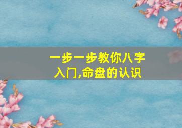 一步一步教你八字入门,命盘的认识