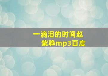 一滴泪的时间赵紫骅mp3百度