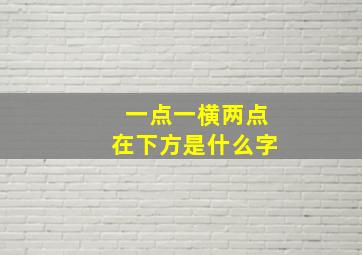 一点一横两点在下方是什么字