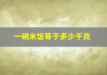 一碗米饭等于多少千克