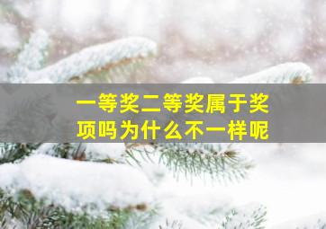 一等奖二等奖属于奖项吗为什么不一样呢