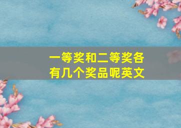 一等奖和二等奖各有几个奖品呢英文