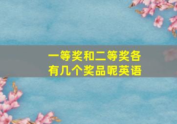 一等奖和二等奖各有几个奖品呢英语