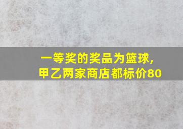 一等奖的奖品为篮球,甲乙两家商店都标价80