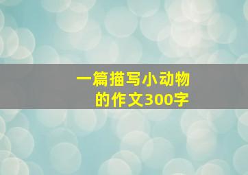 一篇描写小动物的作文300字