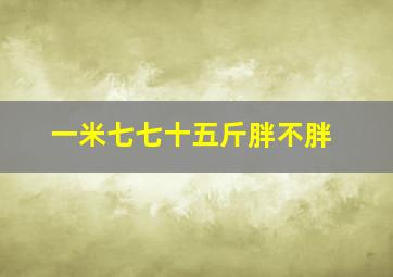 一米七七十五斤胖不胖