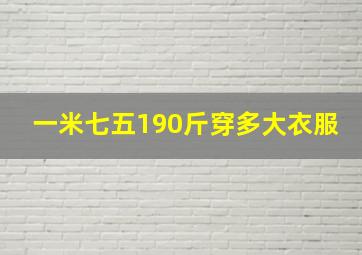 一米七五190斤穿多大衣服