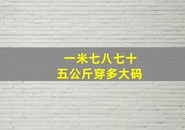 一米七八七十五公斤穿多大码