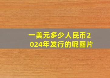 一美元多少人民币2024年发行的呢图片