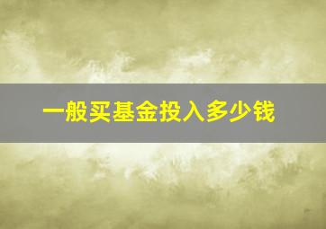 一般买基金投入多少钱