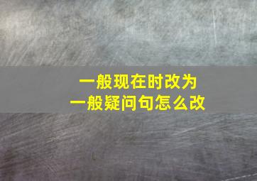 一般现在时改为一般疑问句怎么改