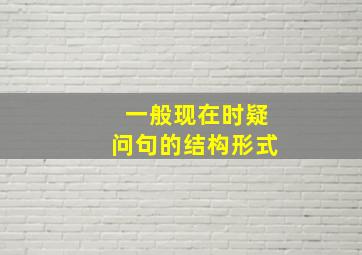 一般现在时疑问句的结构形式