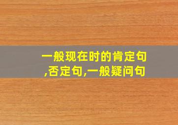 一般现在时的肯定句,否定句,一般疑问句