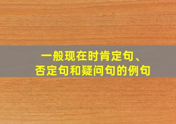 一般现在时肯定句、否定句和疑问句的例句