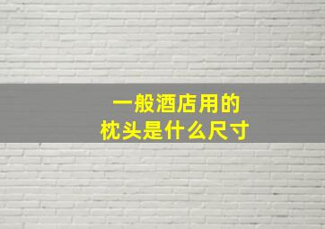 一般酒店用的枕头是什么尺寸