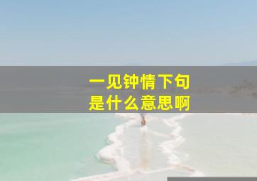 一见钟情下句是什么意思啊