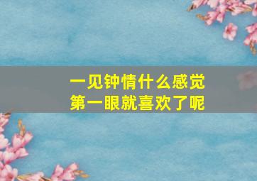 一见钟情什么感觉第一眼就喜欢了呢