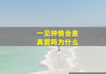 一见钟情会是真爱吗为什么