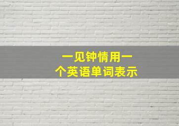 一见钟情用一个英语单词表示