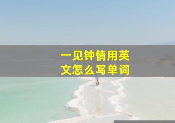 一见钟情用英文怎么写单词