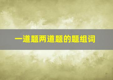 一道题两道题的题组词