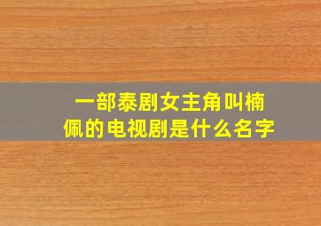 一部泰剧女主角叫楠佩的电视剧是什么名字