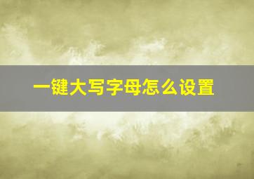 一键大写字母怎么设置