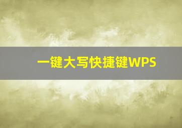 一键大写快捷键WPS