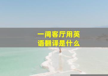 一间客厅用英语翻译是什么