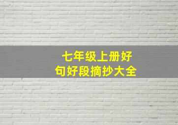 七年级上册好句好段摘抄大全