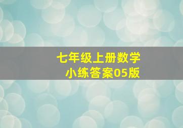 七年级上册数学小练答案05版