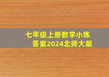 七年级上册数学小练答案2024北师大版