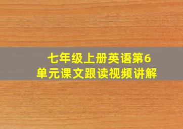 七年级上册英语第6单元课文跟读视频讲解