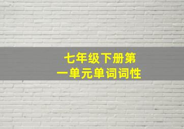 七年级下册第一单元单词词性