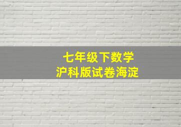 七年级下数学沪科版试卷海淀