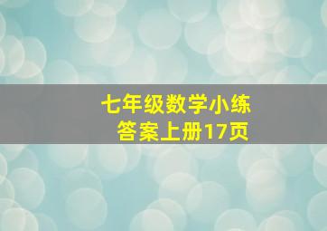 七年级数学小练答案上册17页