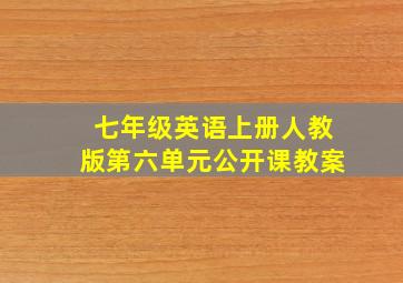 七年级英语上册人教版第六单元公开课教案