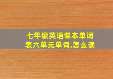 七年级英语课本单词表六单元单词,怎么读