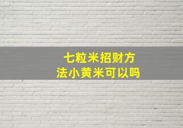 七粒米招财方法小黄米可以吗