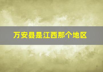 万安县是江西那个地区