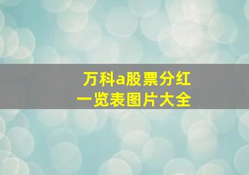 万科a股票分红一览表图片大全